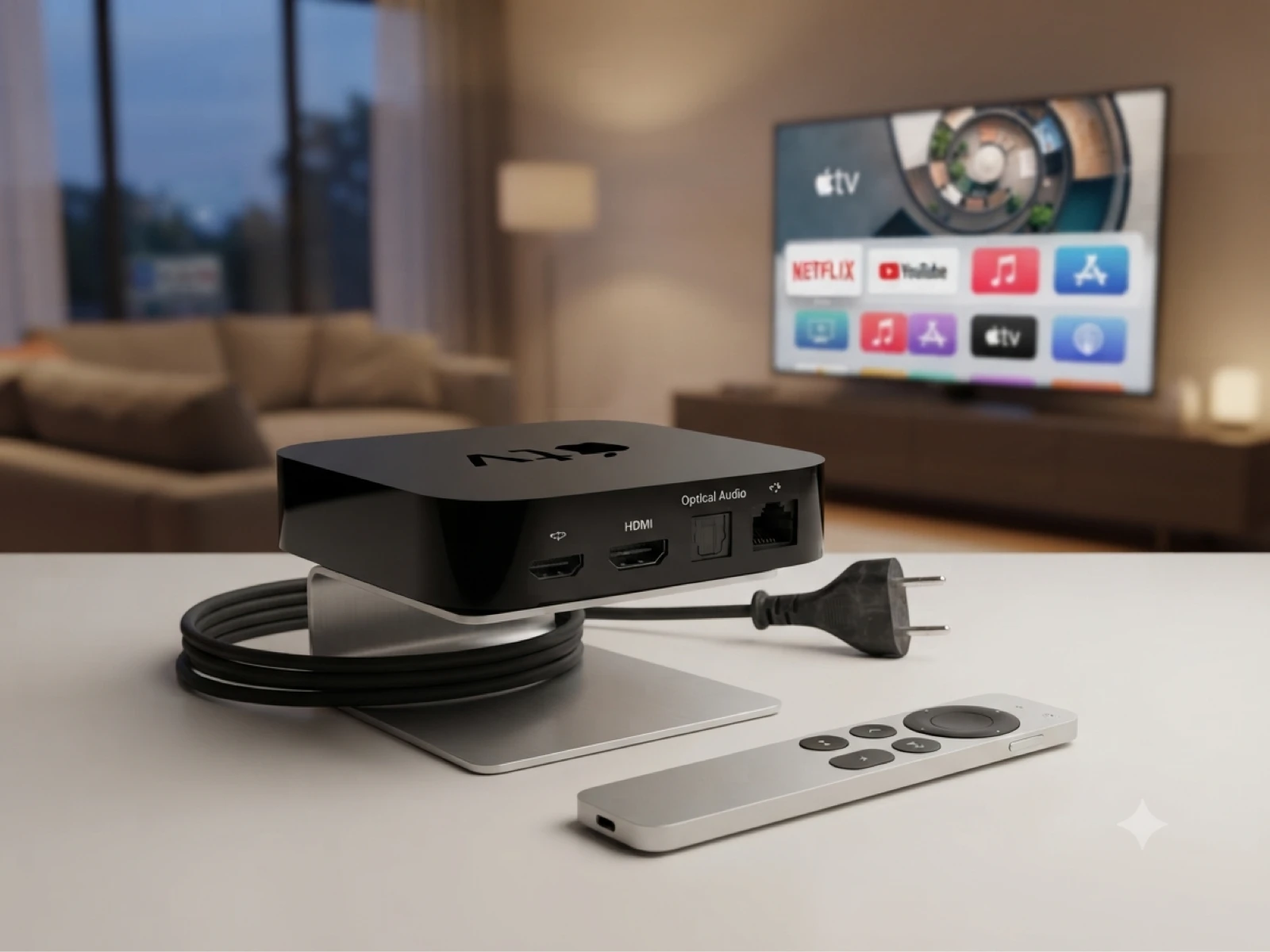 Apple TV 2nd Generation (A1378) complete with remote and stand excellent condition. – photo 2